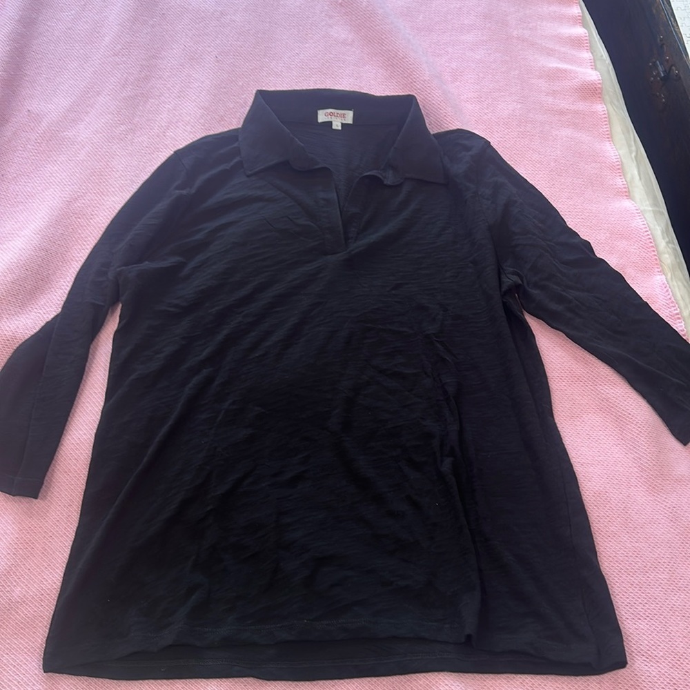 Goldie Lewinter 3/4 sleeve polo tee